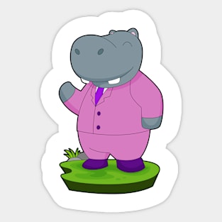 Hippo Groom Suit Wedding Sticker